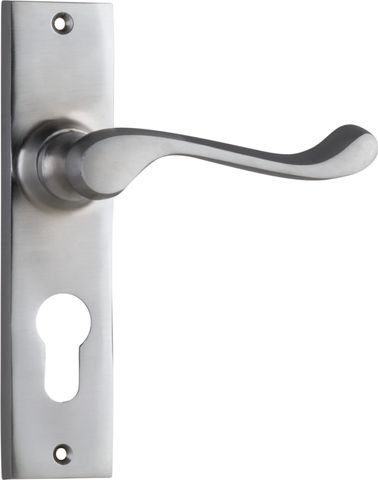 TRADCO DOOR LEVER FREMANTLE EURO PAIR SATIN CHROME