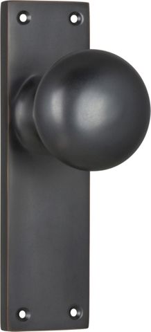 TRADCO DOOR KNOB VICTORIAN LATCH PAIR ANTIQUE COPPER