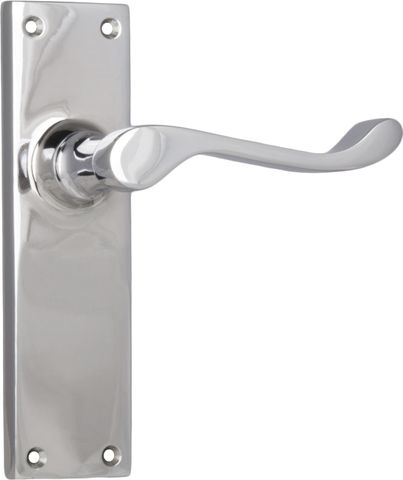 TRADCO DOOR LEVER VICTORIAN LATCH PAIR CHROME PLATED