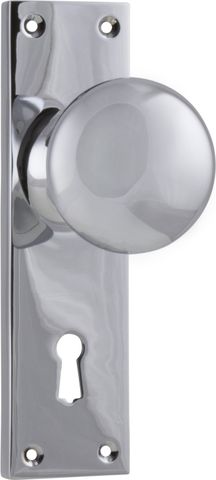TRADCO DOOR KNOB VICTORIAN LOCK PAIR CHROME PLATED