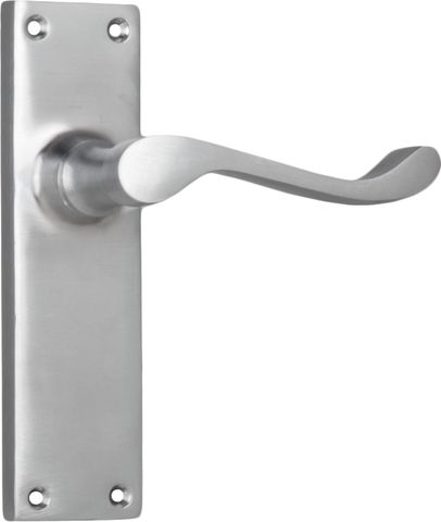 TRADCO DOOR LEVER VICTORIAN LATCH PAIR SATIN CHROME