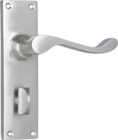 TRADCO DOOR LEVER VICTORIAN PRIVACY PAIR SATIN CHROME