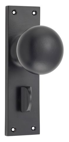 TRADCO DOOR KNOB VICTORIAN PRIVACY PAIR MATT BLACK