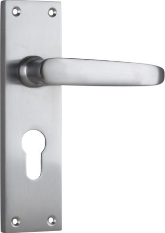 TRADCO DOOR LEVER BALMORAL EURO PAIR SATIN CHROME