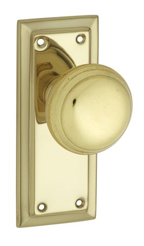 TRADCO DOOR KNOB RICHMOND LATCH PAIR POLISHED BRASS