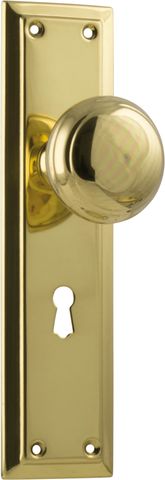 TRADCO DOOR KNOB RICHMOND LOCK PAIR POLISHED BRASS