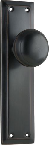 TRADCO DOOR KNOB RICHMOND LATCH PAIR ANTIQUE COPPER