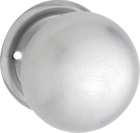 TRADCO DOOR KNOB PLAIN ROUND ROSE PAIR SATIN CHROME