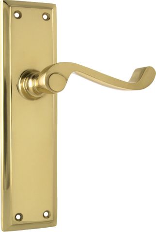 Tradco TRA1004 Door Lever Milton Latch Pair Polished Brass