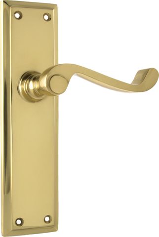 TRADCO DOOR LEVER MILTON LATCH PAIR POLISHED BRASS