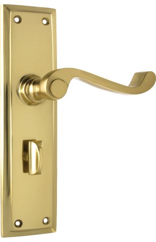 TRADCO DOOR LEVER MILTON PRIVACY PAIR POLISHED BRASS