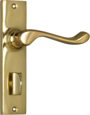 Tradco TRA1025P Door Lever Fremantle Privacy Pair Polished Brass