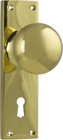 TRADCO DOOR KNOB VICTORIAN LOCK PAIR POLISHED BRASS