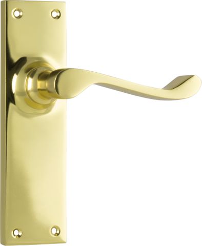 TRADCO DOOR LEVER VICTORIAN LATCH PAIR POLISHED BRASS