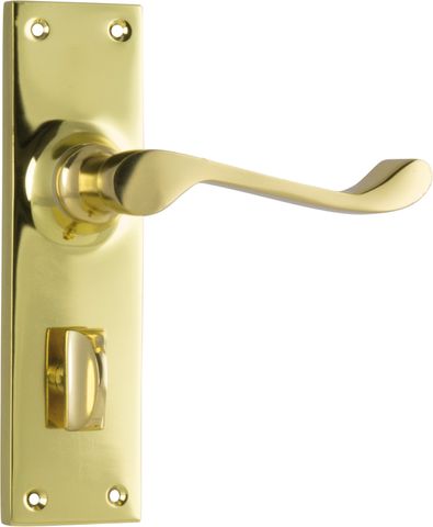TRADCO DOOR LEVER VICTORIAN PRIVACY PAIR POLISHED BRASS
