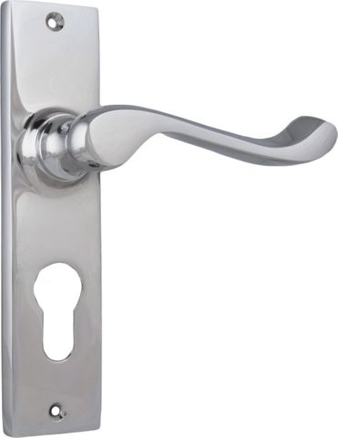 TRADCO DOOR LEVER FREMANTLE EURO PAIR CHROME PLATED