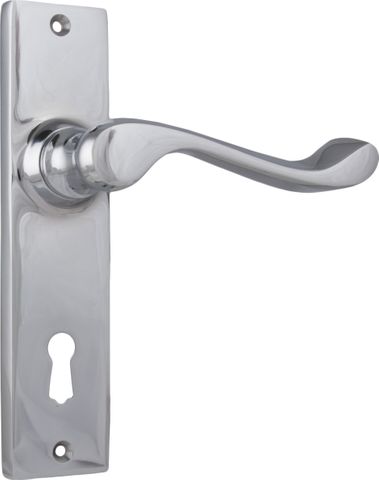 TRADCO DOOR LEVER FREMANTLE LOCK PAIR CHROME PLATED