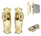 Tradco TRA1050 Door Knob Bungalow Latch Pair Polished Brass
