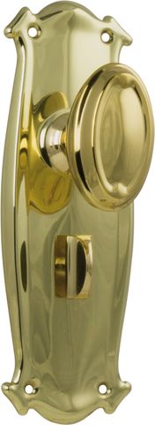 TRADCO DOOR KNOB BUNGALOW PRIVACY PAIR POLISHED BRASS