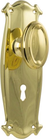 TRADCO DOOR KNOB BUNGALOW LOCK PAIR POLISHED BRASS