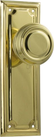 TRADCO DOOR KNOB EDWARDIAN LATCH PAIR POLISHED BRASS