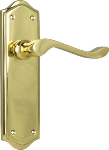 TRADCO DOOR LEVER HENLEY LATCH PAIR POLISHED BRASS