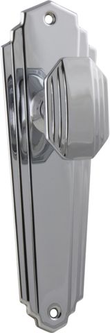 TRADCO DOOR KNOB ELWOOD ART DECO LATCH PAIR CHROME PLATED