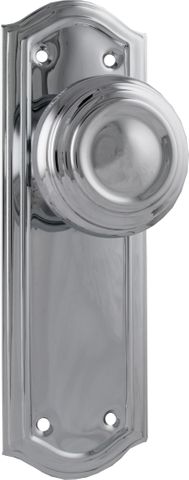 TRADCO DOOR KNOB KENSINGTON LATCH PAIR CHROME PLATED