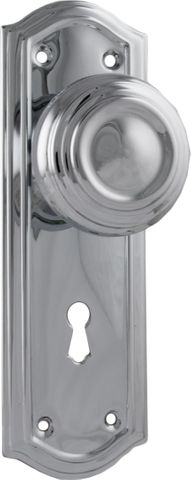 TRADCO DOOR KNOB KENSINGTON LOCK PAIR CHROME PLATED