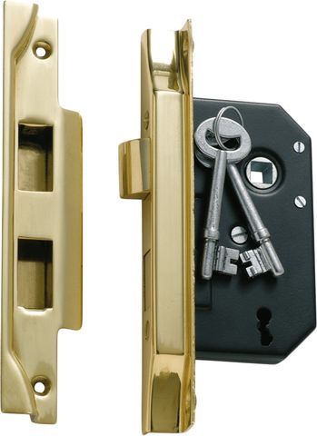 TRADCO REBATED 3 LEVER MORTICE LOCK 44MM BACKSET