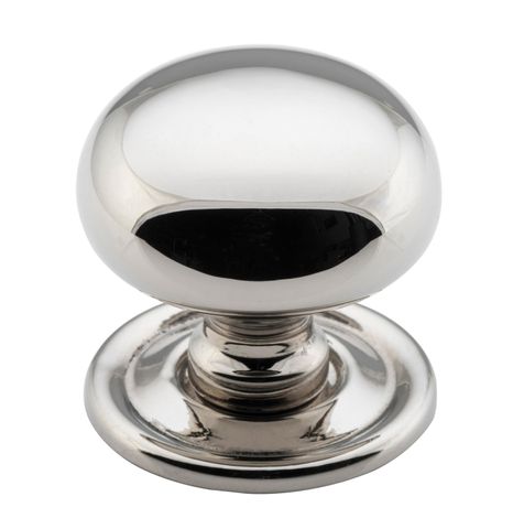 TRADCO CUPBOARD KNOB CLASSIC POLISHED NICKEL D32XP32MM