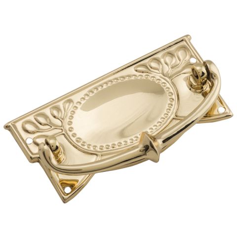 Tradco TRA3321 Cabinet Pull Handle Sheet Brass Edwardian PB