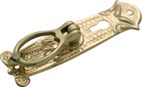 TRADCO CABINET PULL HANDLE SHEET BRASSNOUVEAU KEYHOLE PB