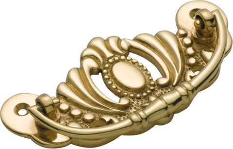 TRADCO CABINET PULL HANDLE VICTORIAN LARGE POLISHED BRASS