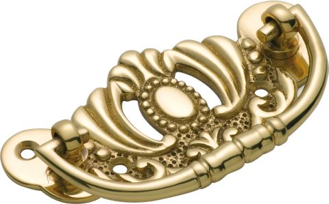 TRADCO CABINET PULL HANDLE VICTORIAN SMALL POLISHED BRASS