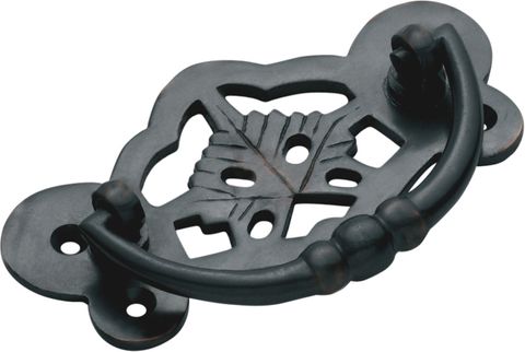 TRADCO CABINET PULL HANDLE MAPLE LEAF ANTIQUE COPPER