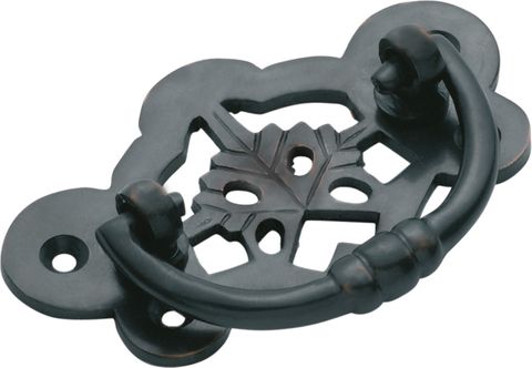 TRADCO CABINET PULL HANDLE MAPLE LEAF ANTIQUE COPPER