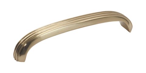 TRADCO CABINET PULL HANDLE DECO CURVED LARGE POLISHED BRASS
