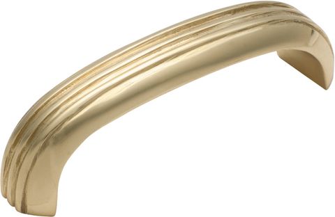 TRADCO CABINET PULL HANDLE DECO CURVED SMALL POLISHED BRASS