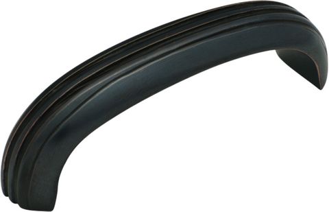 TRADCO CABINET PULL HANDLE DECO CURVED SMALL ANTIQUE COPPER