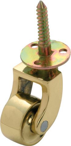 TRADCO CASTOR SCREW PLATE WITH BRASS WHEEL