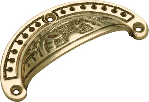 TRADCO DRAWER PULL ORNATE POLISHED BRASS H40XL100MM