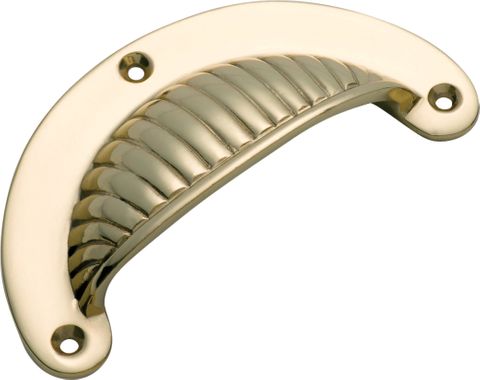 TRADCO DRAWER PULL FLUTED POLISHED BRASS H50XL95MM