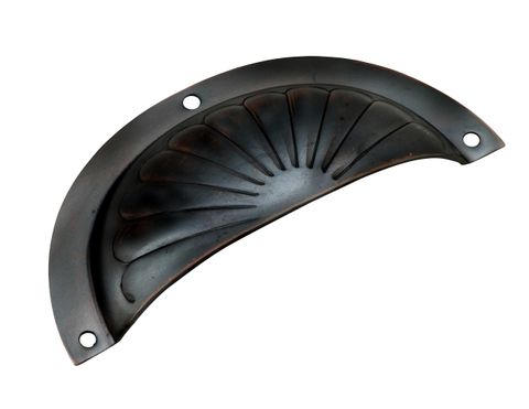 TRADCO DRAWER PULL SHEET BRASS FLUTED ANTIQUE COPPER