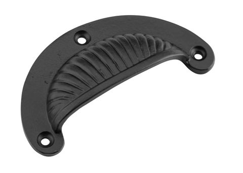 TRADCO DRAWER PULL FLUTED IRON MATT BLACK H50XL95MM