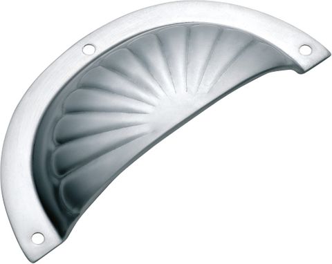 TRADCO DRAWER PULL SHEET BRASS FLUTED CHROME PLATED