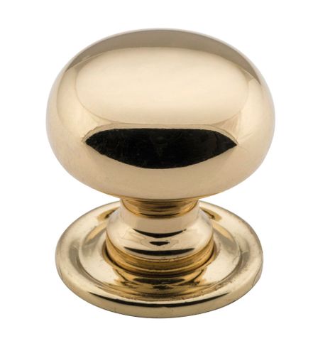 Tradco TRA3651 Cupboard Knob Classic Polished Brass D25xp28mm