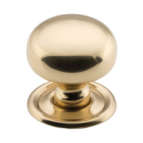 Tradco TRA3652 Cupboard Knob Classic Polished Brass D32xp32mm