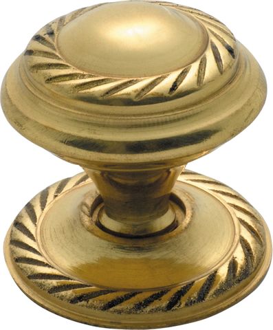 TRADCO CUPBOARD KNOB SHEET BRASS GEORGIAN POLISHED BRASS