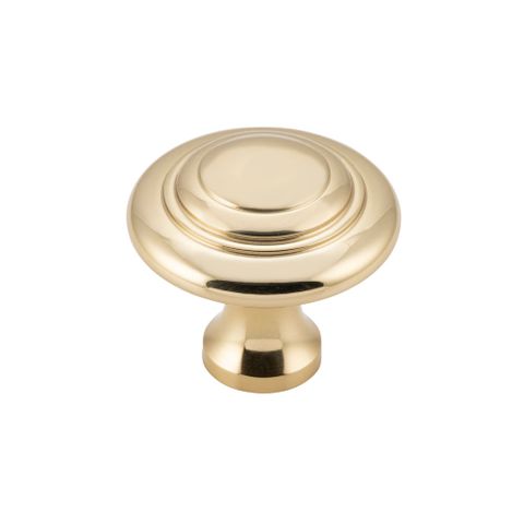 Tradco TRA3677 Cupboard Knob Domed Polished Brass D32xp29mm